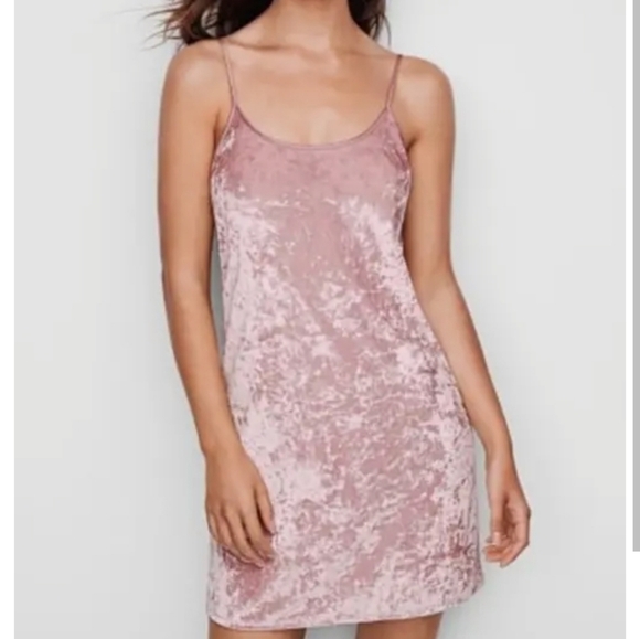 Victoria's Secret Other - Victoria's Secret Crushed Velvet Slip Nightie Gown M/L Dusty Pink Intimate Sleep